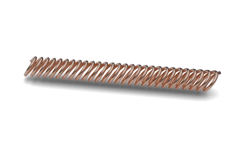Straight length of copper alloy canted coil spring